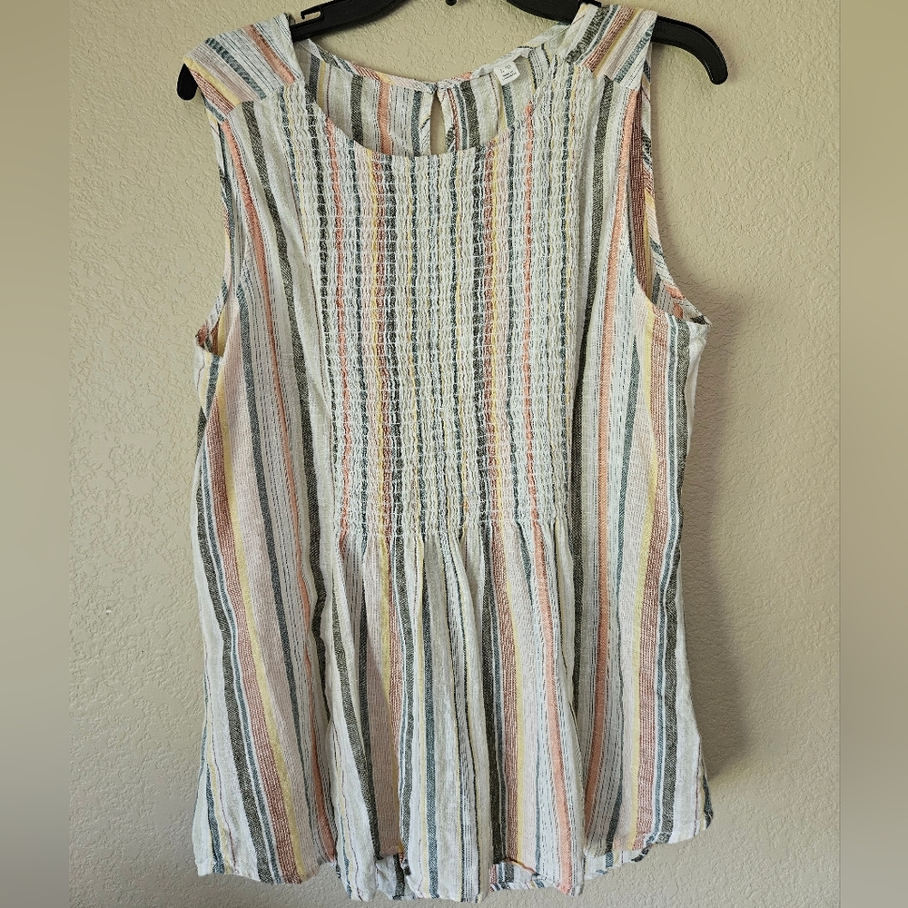 Large Beach Lunch Lounge Striped‎ Sleeveless Top